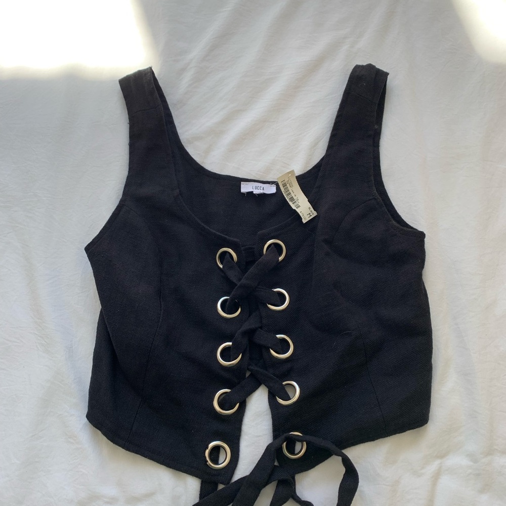 Black corset crop top